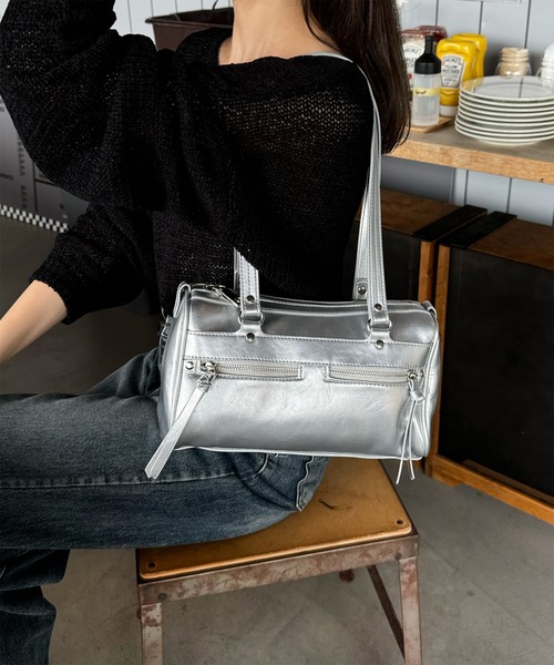 LE MORE(リモア)の「アウトポケットボストンバッグ(ボストンバッグ・レディース・シルバー/ブラック・FREE)」の17枚目の写真