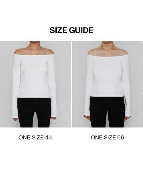 BLACKUP（ブラックアップ）の「[B-BASIC] スタンダードオフショルダー長袖Tシャツ（Tシャツ/カットソー・レディース・レッド/ブラック/アイボリー・ONESIZE）」の4枚目の写真