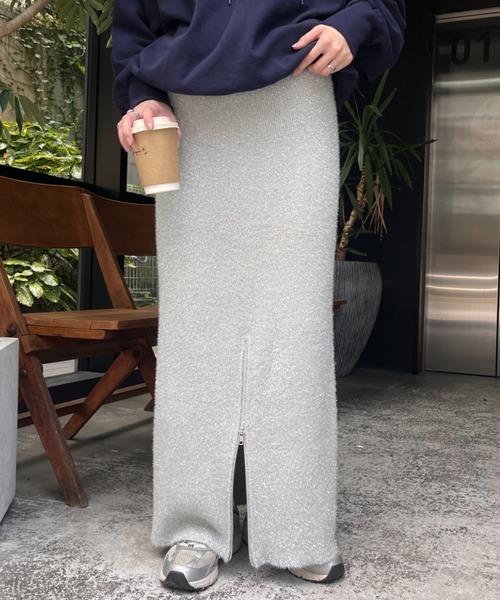 CIAOPANIC TYPY（チャオパニックティピー）の「2WAYラメニットジップスカート（スカート・レディース・ブラック/ライトグレー/ブラウン/ベージュ・SMALL/MEDIUM）」の15枚目の写真