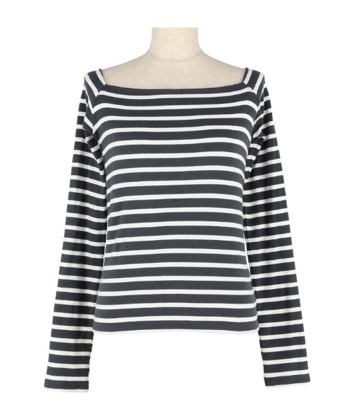 coca（coca）（コカ）の「【WEB限定セール】オフショルダーリブトップス（Tシャツ/カットソー・レディース・ブラック/B/A/チャコール・L/M/S）」の17枚目の写真