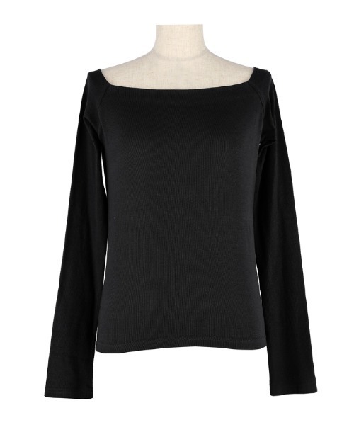coca（coca）（コカ）の「【WEB限定セール】オフショルダーリブトップス（Tシャツ/カットソー・レディース・ブラック/B/A/チャコール・L/M/S）」の15枚目の写真