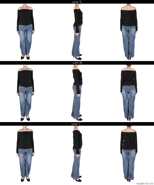 coca（coca）（コカ）の「【WEB限定セール】オフショルダーリブトップス（Tシャツ/カットソー・レディース・ブラック/B/A/チャコール・L/M/S）」の21枚目の写真