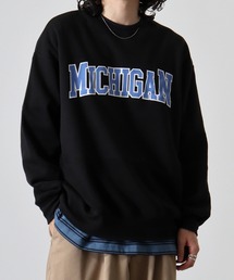 Front logo & back print crew neck sweatshirt / フロントロゴ＆バックプリント 裏起毛クルーネックスウェット unisex