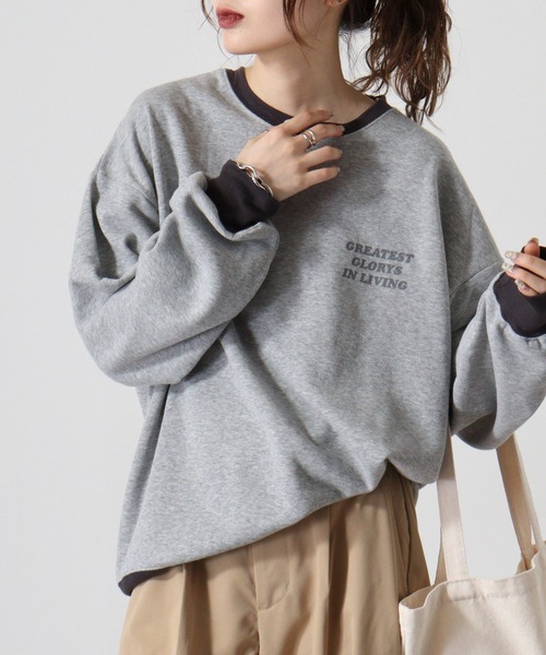 FUNALIVE(ファンアライブ)の「Front logo & back print crew neck sweatshirt / フロントロゴ&バックプリント 裏起毛クルーネックスウェット unisex(スウェット・メンズ・ブラック/グレー系その他/ブラック系その他2/オフホワイト/ブラック系その他/ホワイト系その他/チャコール/杢グレー/ダークグリーン・L/XL/M)」の7枚目の写真
