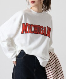 Front logo & back print crew neck sweatshirt / フロントロゴ＆バックプリント 裏起毛クルーネックスウェット unisex