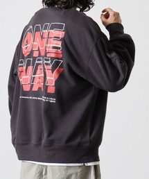 Front logo & back print crew neck sweatshirt / フロントロゴ&バックプリント 裏起毛クルーネックスウェット unisex