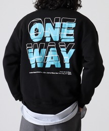 Front logo & back print crew neck sweatshirt / フロントロゴ＆バックプリント 裏起毛クルーネックスウェット unisex