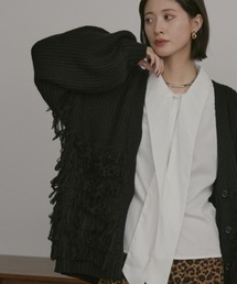 MERLOT | ボリュームスリーブフリンジルーズカーディガン(カーディガン/ボレロ)