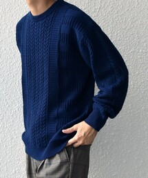 SHIPS any | SHIPS any:〈手洗い可能〉アラン / ガーター 編み リラックス クルーネック ニット◇(ニット/セーター)