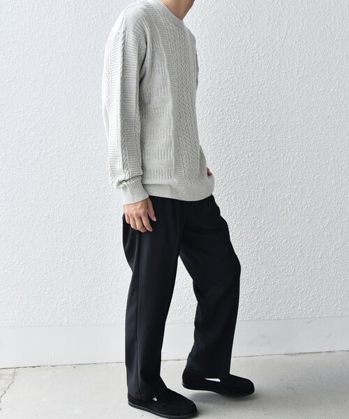 SHIPS any(シップス エニィ)の「SHIPS any:〈手洗い可能〉アラン / ガーター 編み リラックス クルーネック ニット◇(ニット/セーター・メンズ・レッド系/ライトグレー/ライム/ダークグレー/ネイビー・SMALL/MEDIUM/LARGE/X-LARGE)」の17枚目の写真