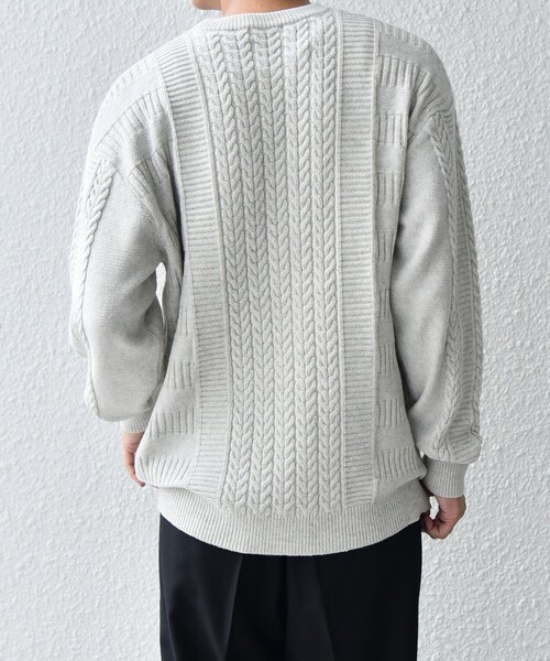 SHIPS any(シップス エニィ)の「SHIPS any:〈手洗い可能〉アラン / ガーター 編み リラックス クルーネック ニット◇(ニット/セーター・メンズ・レッド系/ライトグレー/ライム/ダークグレー/ネイビー・SMALL/MEDIUM/LARGE/X-LARGE)」の19枚目の写真