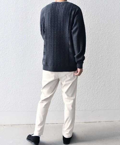 SHIPS any(シップス エニィ)の「SHIPS any:〈手洗い可能〉アラン / ガーター 編み リラックス クルーネック ニット◇(ニット/セーター・メンズ・レッド系/ライトグレー/ライム/ダークグレー/ネイビー・SMALL/MEDIUM/LARGE/X-LARGE)」の22枚目の写真