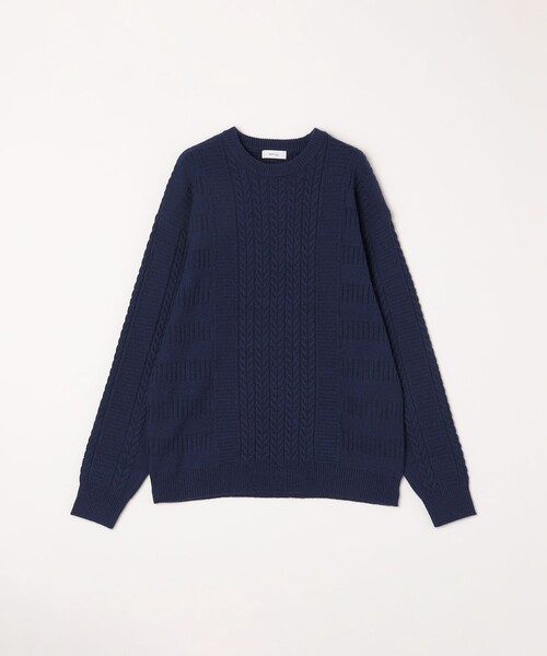 SHIPS any(シップス エニィ)の「SHIPS any:〈手洗い可能〉アラン / ガーター 編み リラックス クルーネック ニット◇(ニット/セーター・メンズ・レッド系/ライトグレー/ライム/ダークグレー/ネイビー・SMALL/MEDIUM/LARGE/X-LARGE)」の13枚目の写真