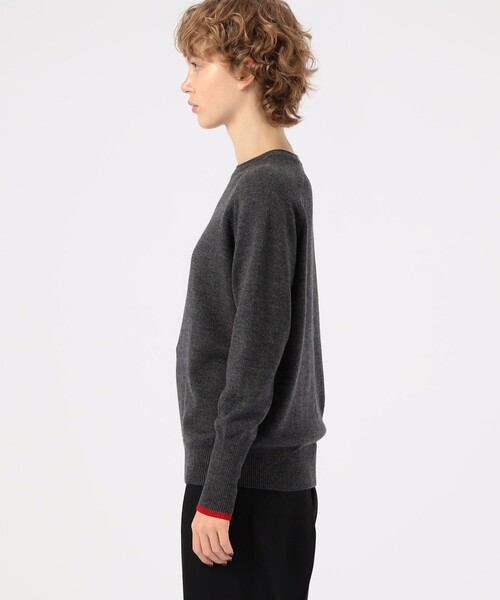 BACCA（バッカ）の「ウールムリネ クルーネックニットプルオーバー（ニット/セーター・レディース・チャコールグレー/ベージュ・S）」の5枚目の写真