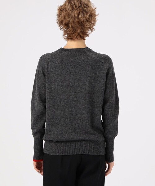 BACCA（バッカ）の「ウールムリネ クルーネックニットプルオーバー（ニット/セーター・レディース・チャコールグレー/ベージュ・S）」の6枚目の写真