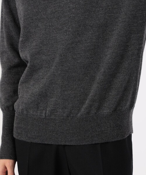 BACCA（バッカ）の「ウールムリネ クルーネックニットプルオーバー（ニット/セーター・レディース・チャコールグレー/ベージュ・S）」の10枚目の写真