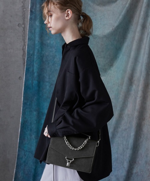 SERACE】Metal chain 3way square shoulder bag / メタル