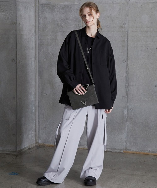 シルバー メタルチェーン ハンドバッグ SERACE】Metal chain 3way square shoulder bag / メタル