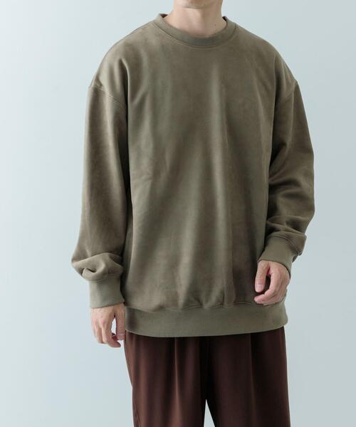 ITEMS URBANRESEARCH（アイテムズ アーバンリサーチ）の「裏フリース F.S. プルオーバー（スウェット・メンズ・ブラック/オフホワイト/カーキ/ネイビー・LARGE/MEDIUM）」の4枚目の写真