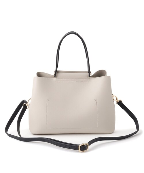 SHOO・LA・RUE（シューラルー）の「【通勤/セレモニー/2WAY】フロントバー金具3層トート（トートバッグ・レディース・ブラック/アイボリー/ベージュ系その他7・00）」の10枚目の写真