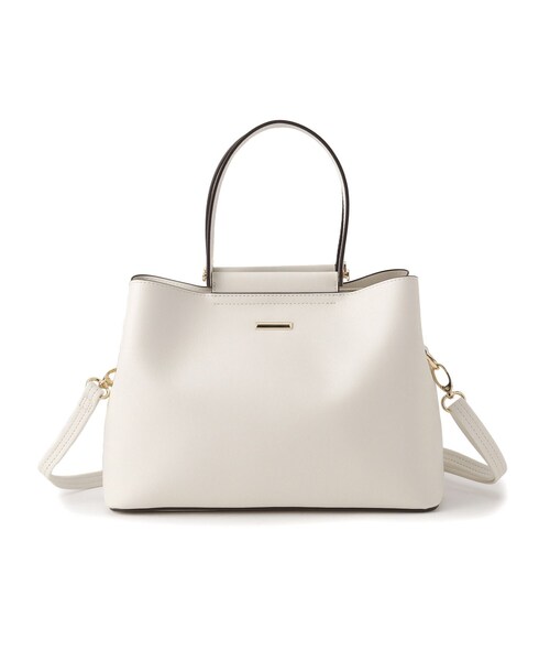 SHOO・LA・RUE（シューラルー）の「【通勤/セレモニー/2WAY】フロントバー金具3層トート（トートバッグ・レディース・ブラック/アイボリー/ベージュ系その他7・00）」の6枚目の写真