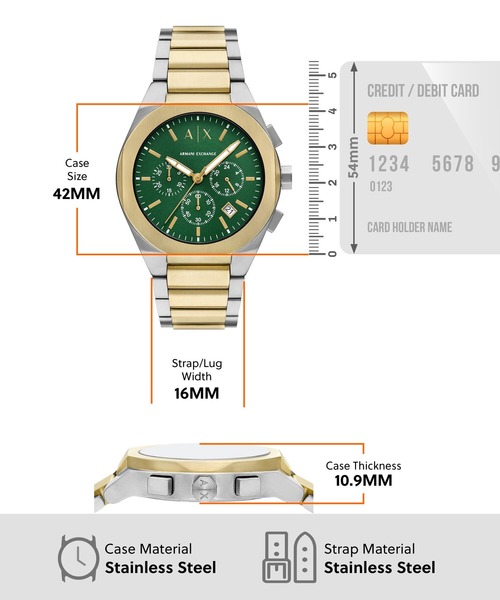 ARMANI EXCHANGE(アルマーニエクスチェンジ)の「アルマーニ・エクスチェンジ 腕時計 メンズ アナログ ステンレス AX4184(アナログ腕時計・メンズ・マルチ・FREE)」の6枚目の写真
