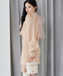 2枚セットバックリボンニットワンピース