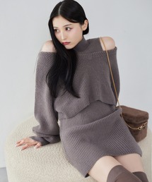 one after another NICE CLAUP | 2枚セットバックリボンニットワンピース(ワンピース)