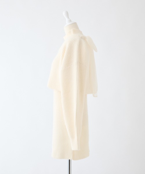 one after another NICE CLAUP(ワンアフターアナザーナイスクラップ)の「2枚セットバックリボンニットワンピース(ワンピース・レディース・ベビーピンク/オフホワイト/モカ・FREE)」の10枚目の写真