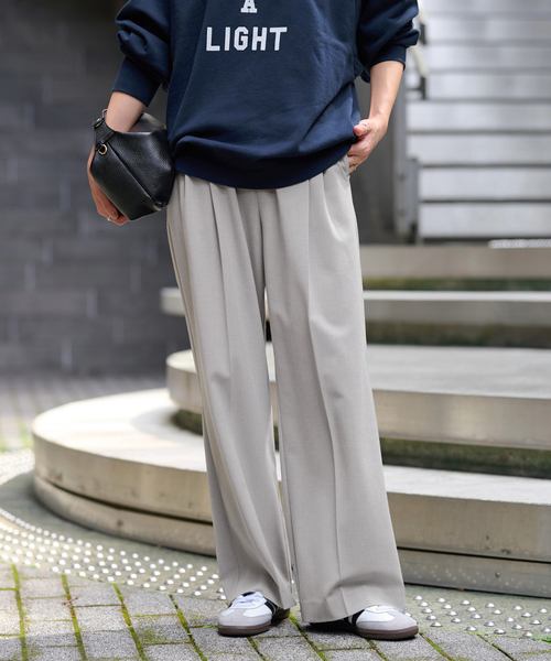 JOURNAL STANDARD relume(ジャーナルスタンダード レリューム)の「《追加2》スムースフレアタックパンツ(スラックス・レディース・チャコールグレー/ライトグレー/ネイビー・36/38)」の12枚目の写真