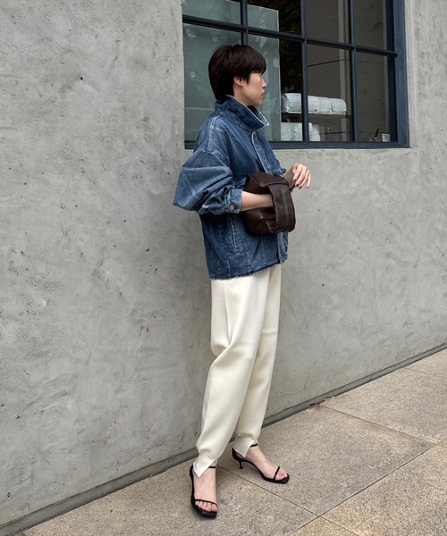 PROTAGONISTA（プロタゴニスタ）の「PROTAGONISTA/プロタゴニスタ 別注 WL KNIT JERSEY パンツ（スラックス・レディース・ブラック/モカ・FREE）」の5枚目の写真