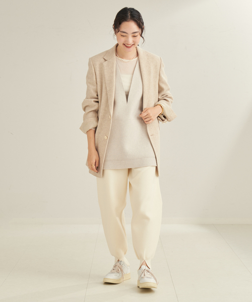 PROTAGONISTA（プロタゴニスタ）の「PROTAGONISTA/プロタゴニスタ 別注 WL KNIT JERSEY パンツ（スラックス・レディース・ブラック/モカ・FREE）」の6枚目の写真