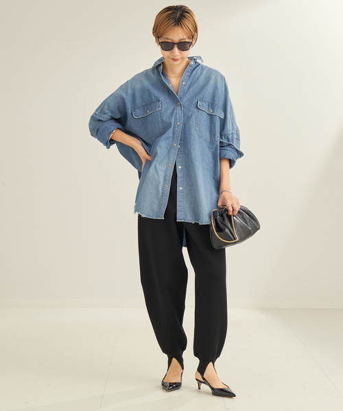 PROTAGONISTA（プロタゴニスタ）の「PROTAGONISTA/プロタゴニスタ 別注 WL KNIT JERSEY パンツ（スラックス・レディース・ブラック/モカ・FREE）」の7枚目の写真