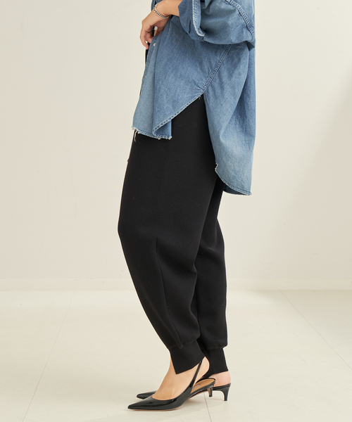 PROTAGONISTA（プロタゴニスタ）の「PROTAGONISTA/プロタゴニスタ 別注 WL KNIT JERSEY パンツ（スラックス・レディース・ブラック/モカ・FREE）」の13枚目の写真