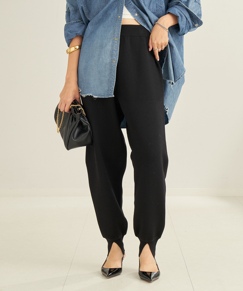 PROTAGONISTA（プロタゴニスタ）の「PROTAGONISTA/プロタゴニスタ 別注 WL KNIT JERSEY パンツ（スラックス・レディース・ブラック/モカ・FREE）」の14枚目の写真