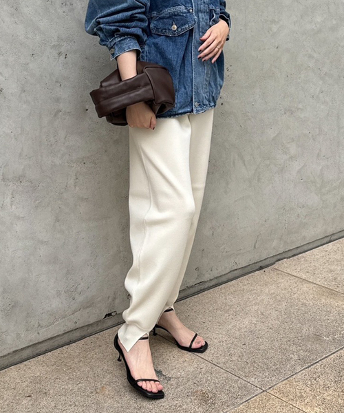 PROTAGONISTA（プロタゴニスタ）の「PROTAGONISTA/プロタゴニスタ 別注 WL KNIT JERSEY パンツ（スラックス・レディース・ブラック/モカ・FREE）」の15枚目の写真