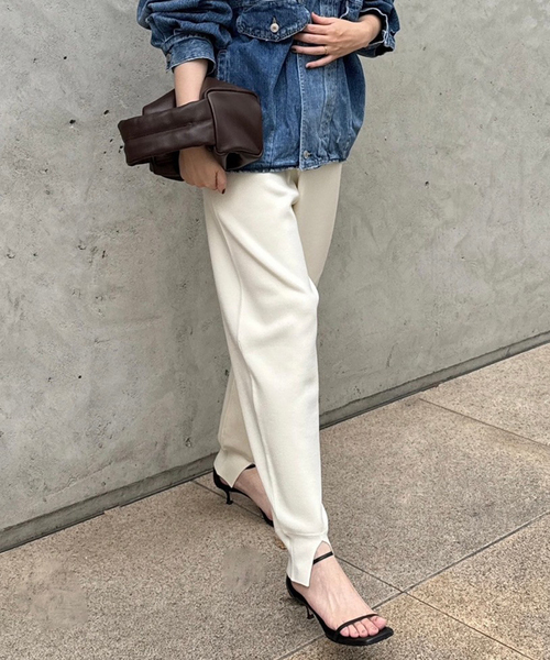 PROTAGONISTA（プロタゴニスタ）の「PROTAGONISTA/プロタゴニスタ 別注 WL KNIT JERSEY パンツ（スラックス・レディース・ブラック/モカ・FREE）」の16枚目の写真