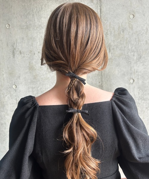 ciite'（シーテ）の「フレンチリボン ヘアピンセット（ヘアピン・レディース・ブラック/カーキ・FREE）」の5枚目の写真