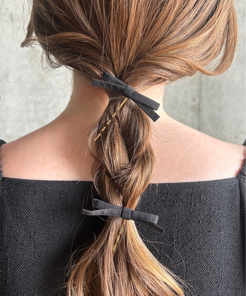 ciite'（シーテ）の「フレンチリボン ヘアピンセット（ヘアピン・レディース・ブラック/カーキ・FREE）」の6枚目の写真