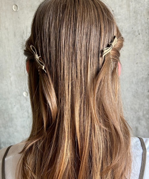 ciite'（シーテ）の「フレンチリボン ヘアピンセット（ヘアピン・レディース・ブラック/カーキ・FREE）」の8枚目の写真