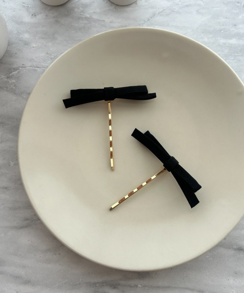 ciite'（シーテ）の「フレンチリボン ヘアピンセット（ヘアピン・レディース・ブラック/カーキ・FREE）」の9枚目の写真