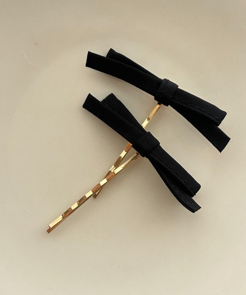 ciite'（シーテ）の「フレンチリボン ヘアピンセット（ヘアピン・レディース・ブラック/カーキ・FREE）」の10枚目の写真