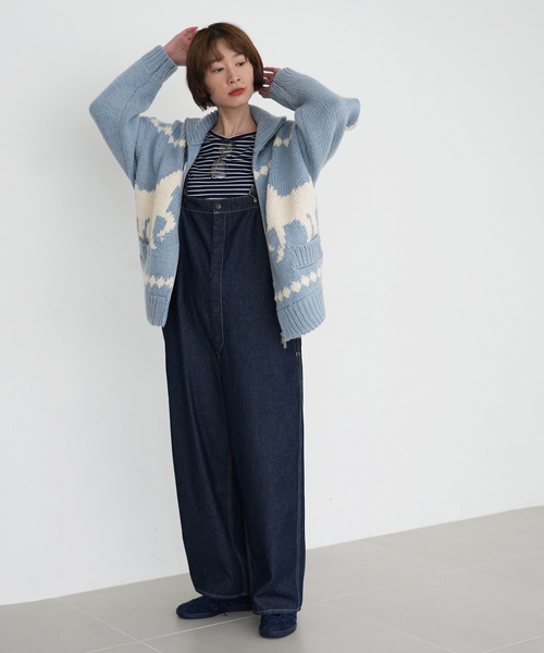 SLOBE citron.（スローブシトロン）の「《WEB限定》SLOBE citron.Funny カウチンニット（カーディガン/ボレロ・レディース・チャコールグレー/サックスブルー・FREE）」の21枚目の写真