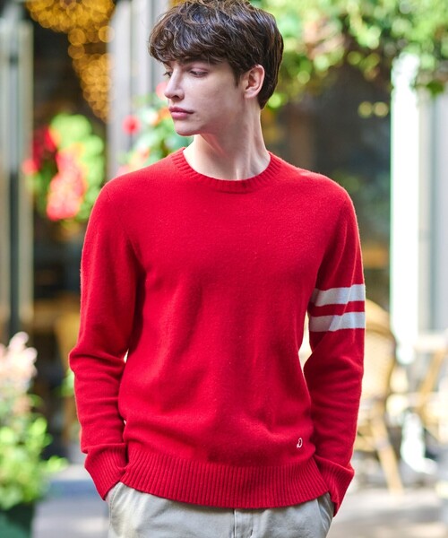 DRESSTERIOR（ドレステリア）の「ラムウール混クルーネックニット（ニット/セーター・メンズ・グリーン/ベージュ/ダークグレー/レッド系1・90/92/91）」の11枚目の写真