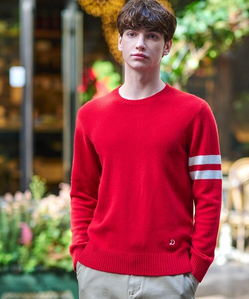 DRESSTERIOR（ドレステリア）の「ラムウール混クルーネックニット（ニット/セーター・メンズ・グリーン/ベージュ/ダークグレー/レッド系1・90/92/91）」の13枚目の写真