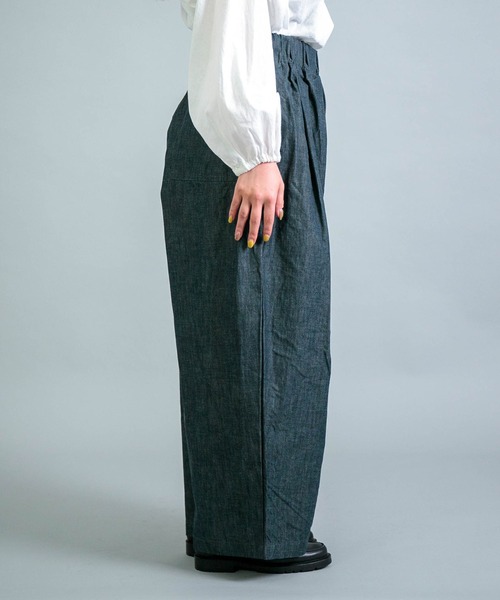 Yarmo（ヤーモ）の「[Yarmo] Indigo Chambray Work Pants / インディゴシャンブレー ワークパンツ（デニムパンツ・レディース・インディゴブルー・M）」の8枚目の写真