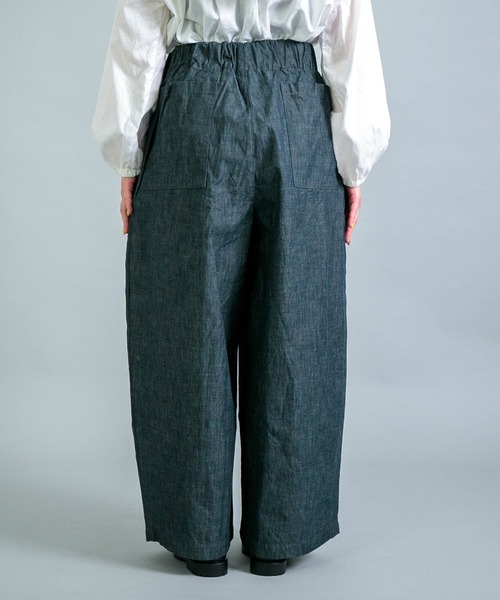 Yarmo（ヤーモ）の「[Yarmo] Indigo Chambray Work Pants / インディゴシャンブレー ワークパンツ（デニムパンツ・レディース・インディゴブルー・M）」の9枚目の写真