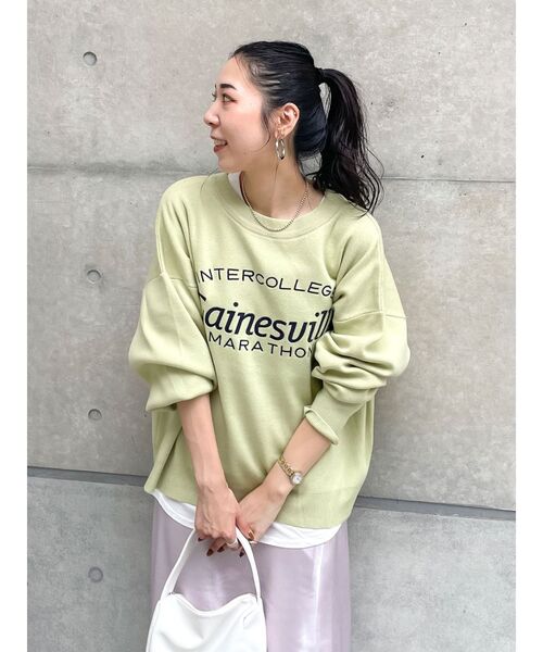 Ungrid(アングリッド)の「ロゴ刺繍ルーズニット(ニット/セーター・レディース・アイボリー/ライトグレー/グリーン・FREE)」の19枚目の写真