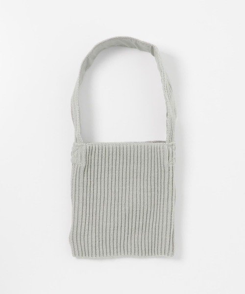 SENSE OF PLACE by URBAN RESEARCH（センスオブプレイスバイアーバンリサーチ）の「ニットスクエアバッグ（トートバッグ・メンズ・ブラック/アイボリー/ブルー/ライトグレー・ONE）」の9枚目の写真