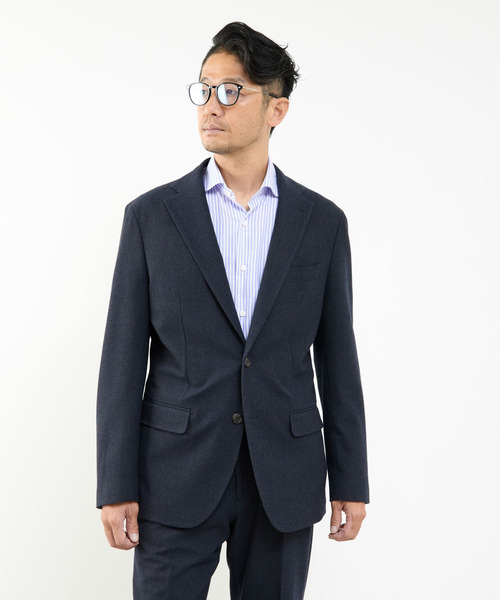 MEN'S MELROSE(メンズメルローズ)の「フランスツイルミルドストレッチコンフォートジャケット(セットアップ可)(テーラードジャケット・メンズ・ネイビー・5/4/3/2)」の10枚目の写真